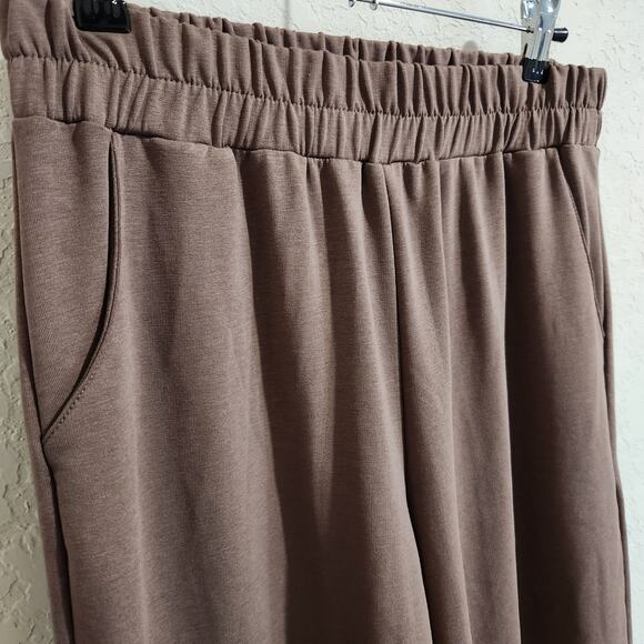 Sozy McKenna Brown Effortless and Chic Flowy Wide Leg Terry Pants Size M - Picture 4 of 8